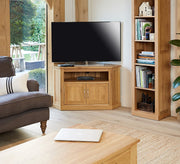 Mobel Oak Corner Television Cabinet - Lavish Kitchen Isle