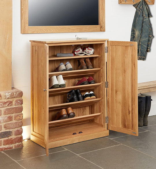 Mobel Oak Large Shoe Cupboard