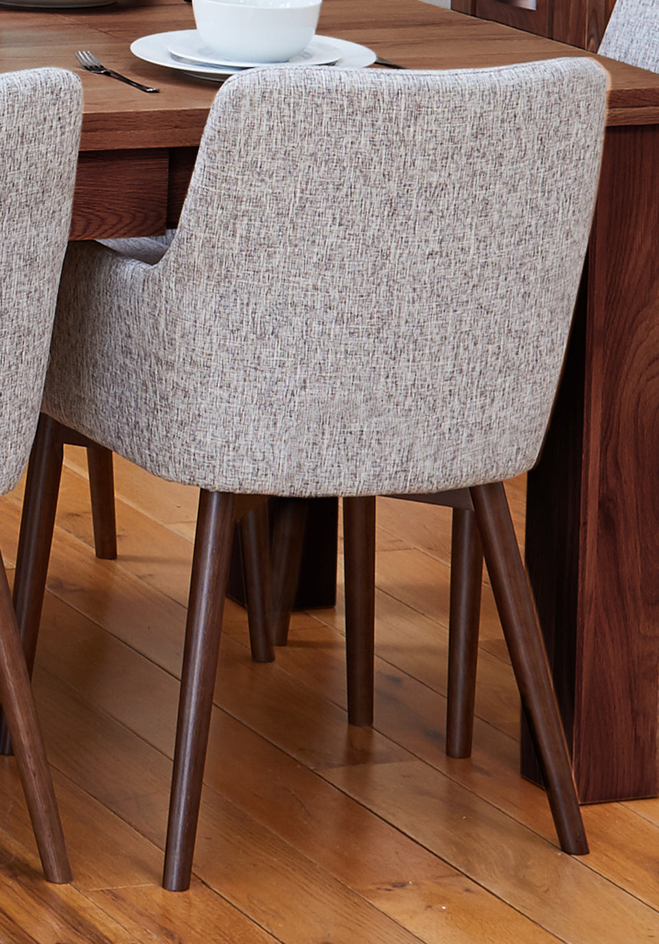 Walnut Light Grey Chair (Pack of two)