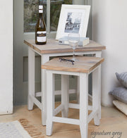 Baumhaus Signature Nest of Two Tables featuring natural wood finish and elegant design.