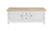 Baumhaus Signature Widescreen Television Stand with sleek design and spacious shelves for media devices.