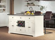 Baumhaus Cream Kitchen Island With Black Granite Worktop-Baumhaus