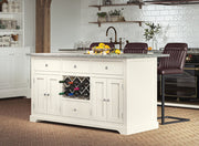 Baumhaus Cream Kitchen Island With Grey Granite Worktop-Baumhaus