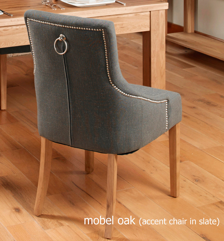 Mobel Oak Dining Table set 150cm (6 Seater)- Slate