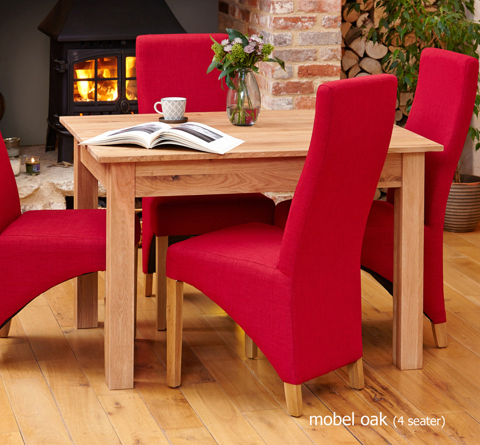 Mobel Oak Dining Table set 120cm (4 Seater)- Slate