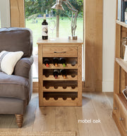 Mobel Oak Wine Rack Lamp Table - Lavish Kitchen Isle