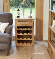 Mobel Oak Wine Rack Lamp Table - Lavish Kitchen Isle