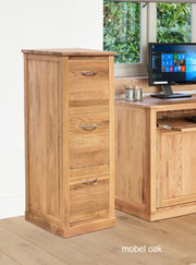 Mobel Oak 3 Drawer Filing Cabinet - Lavish Kitchen Isle