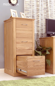 Mobel Oak 3 Drawer Filing Cabinet - Lavish Kitchen Isle