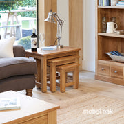 Mobel Oak Nest of 3 Coffee Tables - Lavish Kitchen Isle