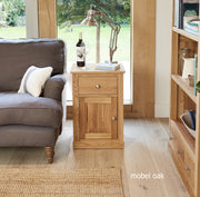 Mobel Oak One Door one Drawer Lamp Table - Lavish Kitchen Isle