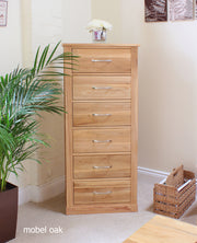 Mobel Oak Tallboy (6 Drawer) - Lavish Kitchen Isle