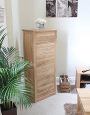 Mobel Oak Tallboy (6 Drawer) - Lavish Kitchen Isle
