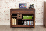Mayan Walnut Hidden Home Office by Baumhaus featuring a stylish, compact design with storage and a work surface.