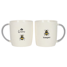 Lavish Kitchen Isle Queen Bee and Bee Keeper mug set featuring bee-themed ceramic mugs with queen bee and beekeeper designs.