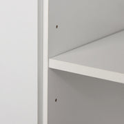 Adjustable Height Free standing Kitchen Cupboard with Shelves and Open Space- White