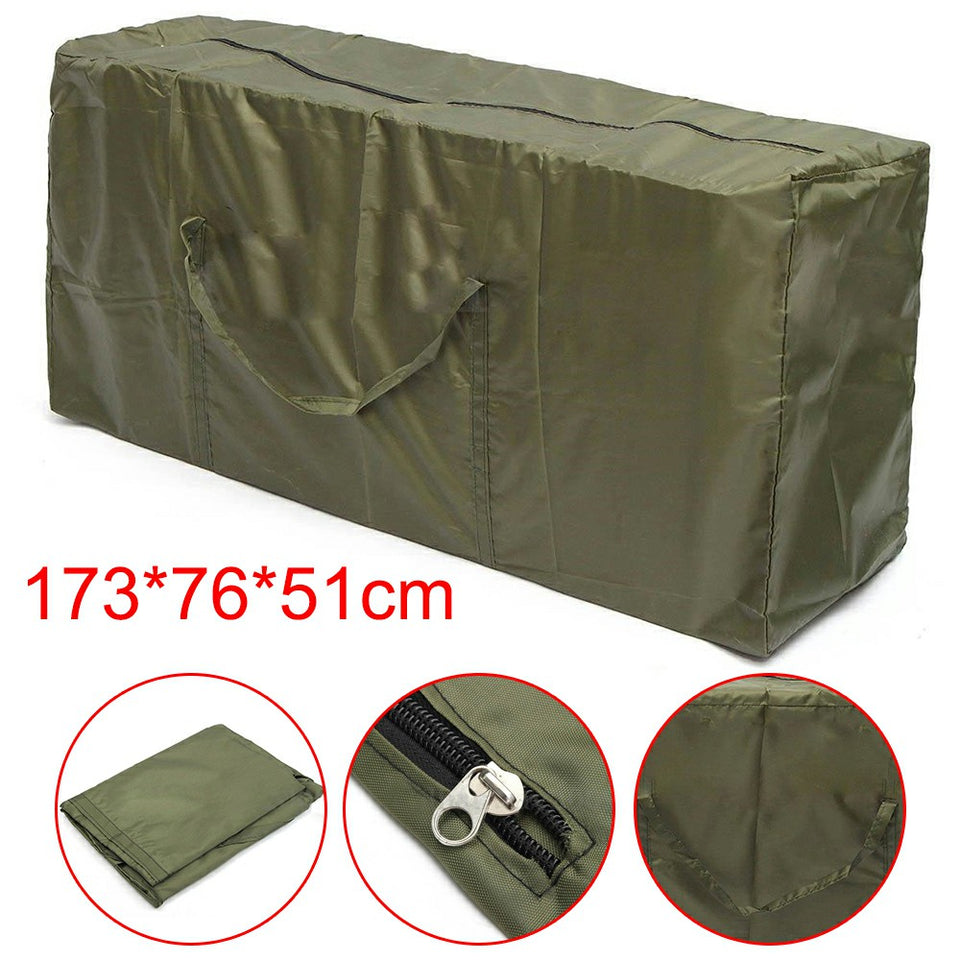 Outdoor Cushion Dustproof Cover Storage Bag Garden Furniture Covers 173x76x51cm - Black