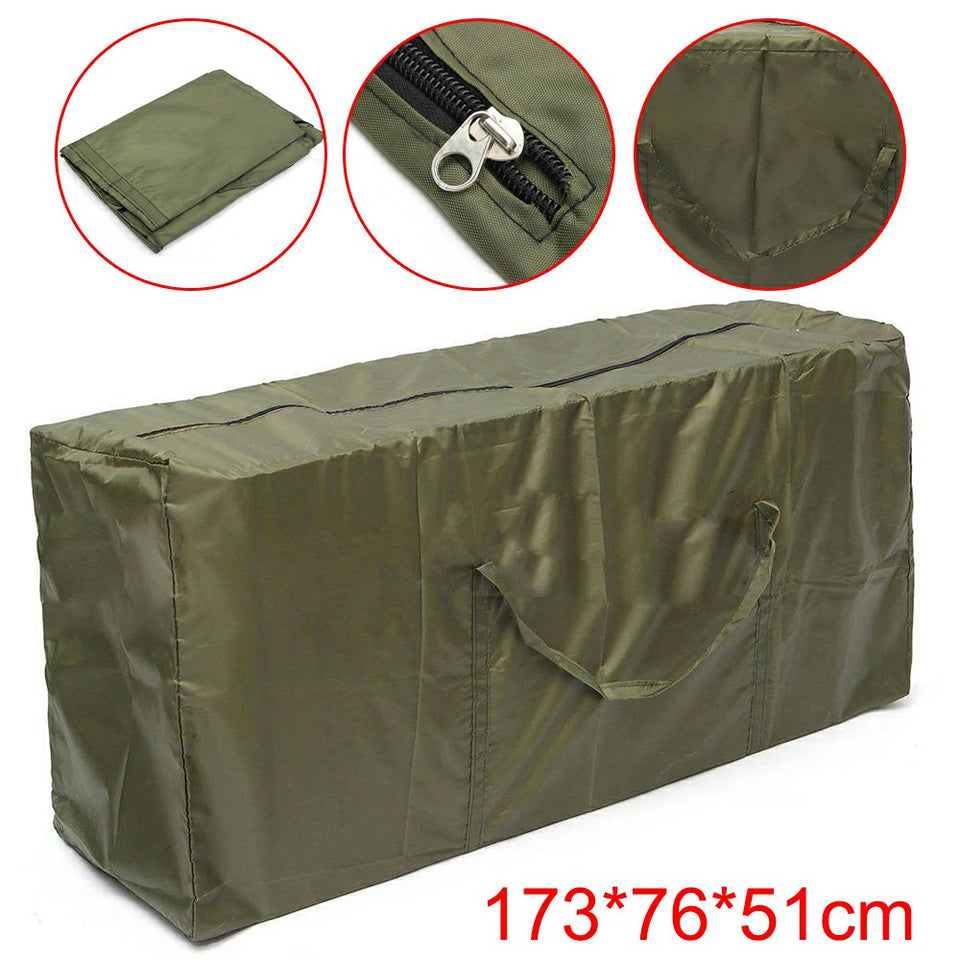 Outdoor Cushion Dustproof Cover Storage Bag Garden Furniture Covers 173x76x51cm - Black