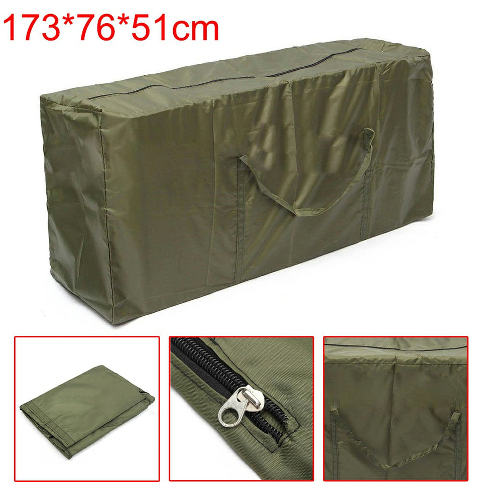 Outdoor Cushion Dustproof Cover Storage Bag Garden Furniture Covers 173x76x51cm - Black