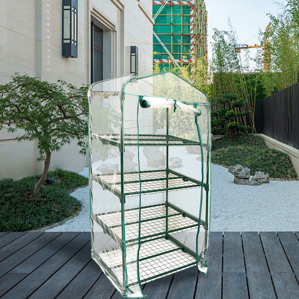 4 Tier Mini Greenhouse Walk In Grow Bag Replacement PVC Cover Casing (Cover only)