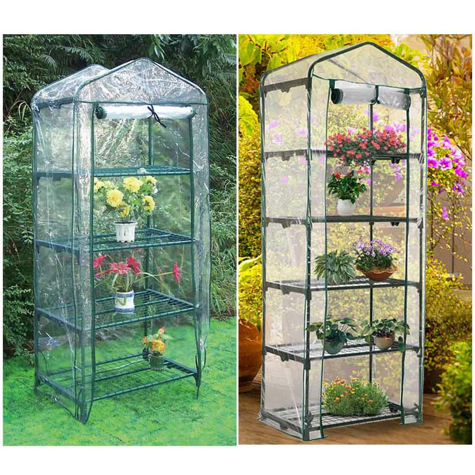 4 Tier Mini Greenhouse Walk In Grow Bag Replacement PVC Cover Casing (Cover only)