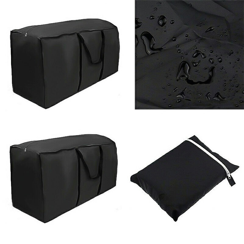 Outdoor Cushion Dustproof Cover Storage Bag Garden Furniture Covers 173x76x51cm - Black