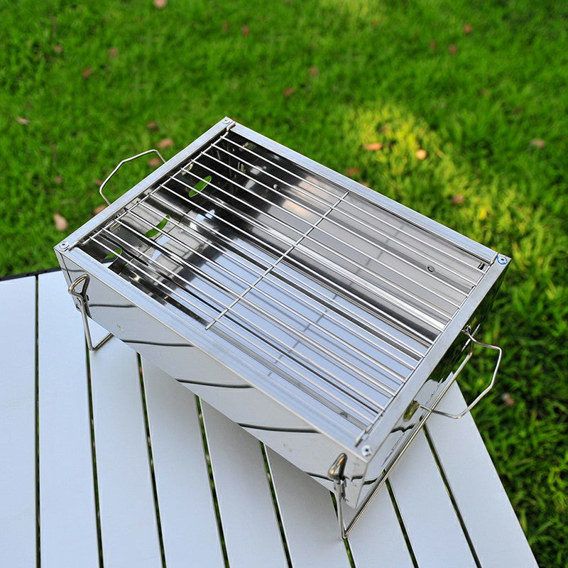 Folding BBQ Barbecue Grill Portable Charcoal Stove for Camping Garden Outdoor - Small Size