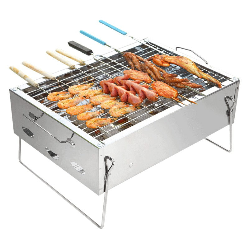 Folding BBQ Barbecue Grill Portable Charcoal Stove for Camping Garden Outdoor - Small Size