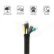 120cm Cable Tidy Zip Sleeve for PC/TV Wire Management Organisers Cable Cover Protector - Lavish Kitchen Isle