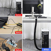120cm Cable Tidy Zip Sleeve for PC/TV Wire Management Organisers Cable Cover Protector - Lavish Kitchen Isle