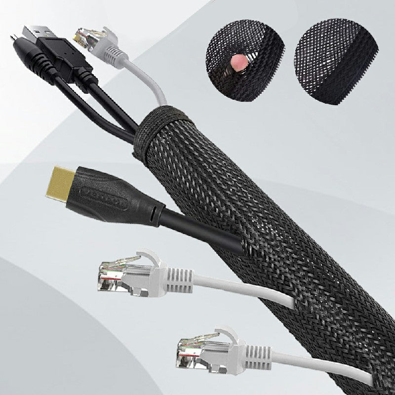 120cm Cable Tidy Zip Sleeve for PC/TV Wire Management Organisers Cable Cover Protector - Lavish Kitchen Isle