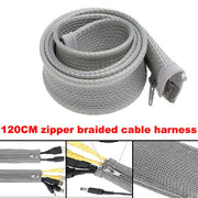 120cm Cable Tidy Zip Sleeve for PC/TV Wire Management Organisers Cable Cover Protector - Lavish Kitchen Isle