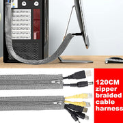 120cm Cable Tidy Zip Sleeve for PC/TV Wire Management Organisers Cable Cover Protector - Lavish Kitchen Isle