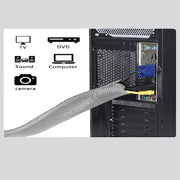 120cm Cable Tidy Zip Sleeve for PC/TV Wire Management Organisers Cable Cover Protector - Lavish Kitchen Isle