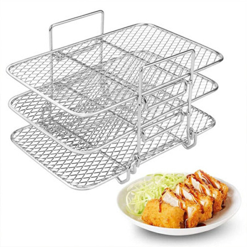 Air Fryer Grill Rack for Dual Air Fryer 304 Stainless Steel Three Layer