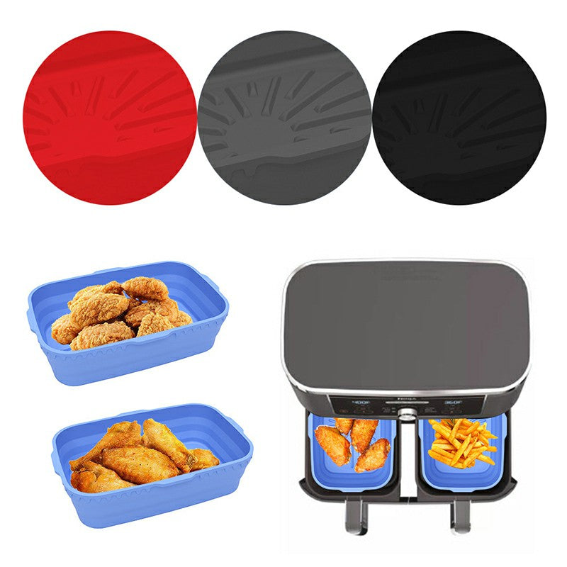 Rectangle Microwavable Air Fryer Silicone Pot Baking Basket Oven Non Stick Reusable Liners