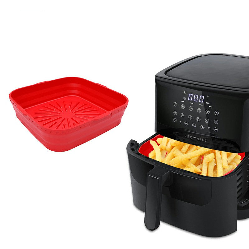 Square Microwavable Air Fryer Silicone Pot Baking Basket Oven Non Stick Reusable Liners