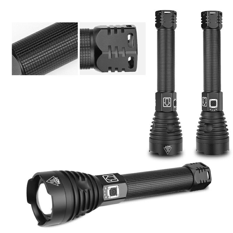 High Quality USB Rechargeable Flashlight P90 LED Torch Zoomable Super Bright Torch