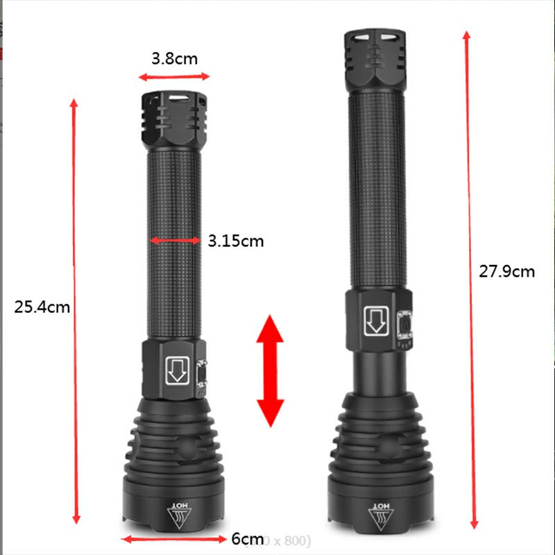 High Quality USB Rechargeable Flashlight P90 LED Torch Zoomable Super Bright Torch