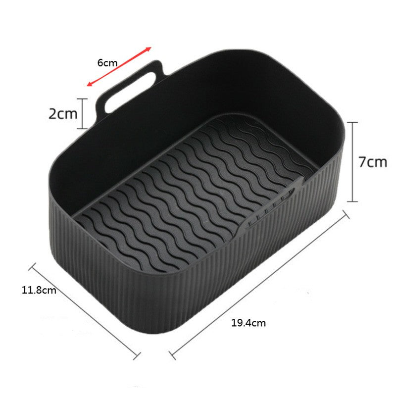 2PCS Silicone Pots Kitchen BBQ Plate Heating Baking Pan Fit For Air Fryer