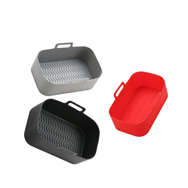 2PCS Silicone Pots Kitchen BBQ Plate Heating Baking Pan Fit For Air Fryer