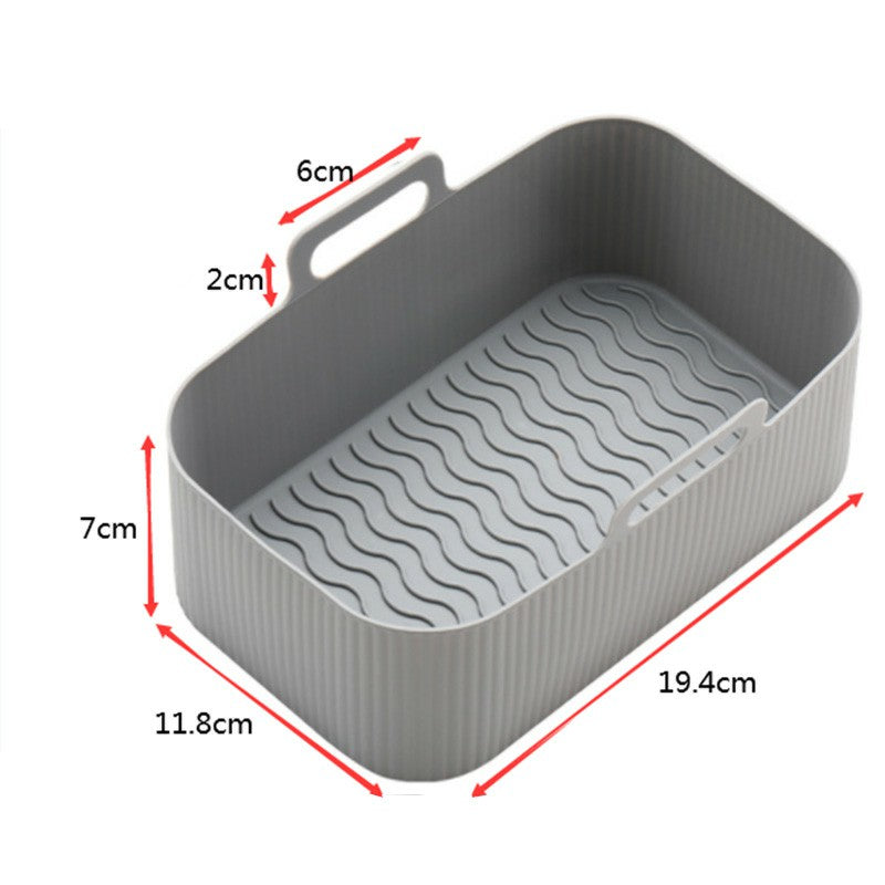 2PCS Silicone Pots Kitchen BBQ Plate Heating Baking Pan Fit For Air Fryer