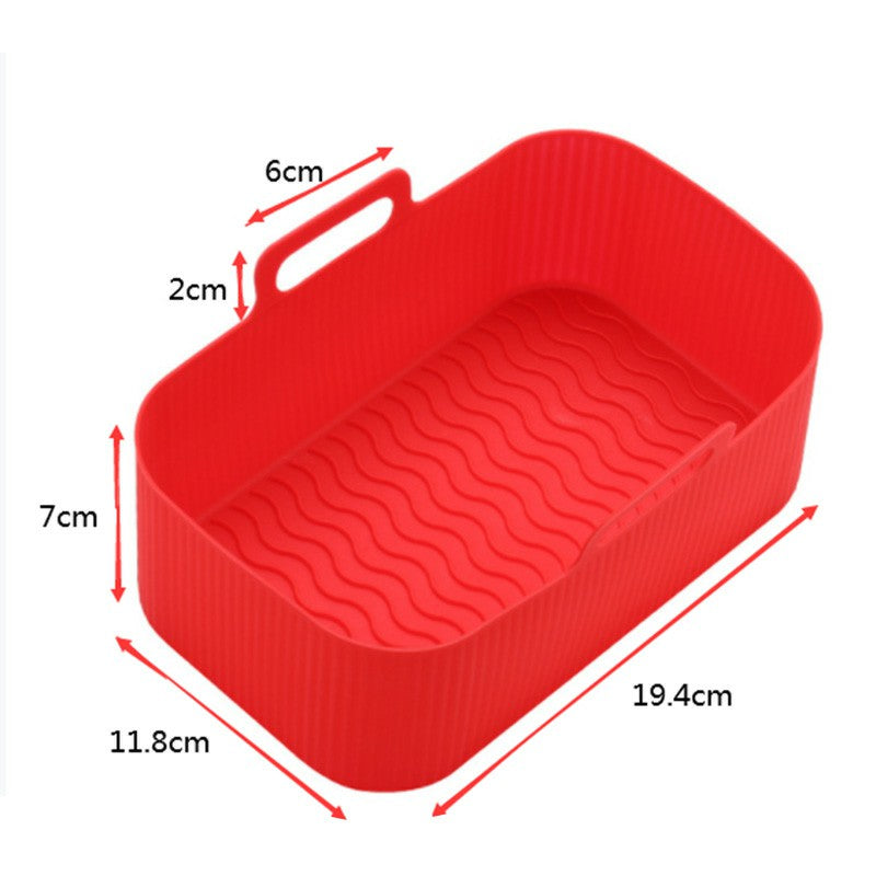 2PCS Silicone Pots Kitchen BBQ Plate Heating Baking Pan Fit For Air Fryer