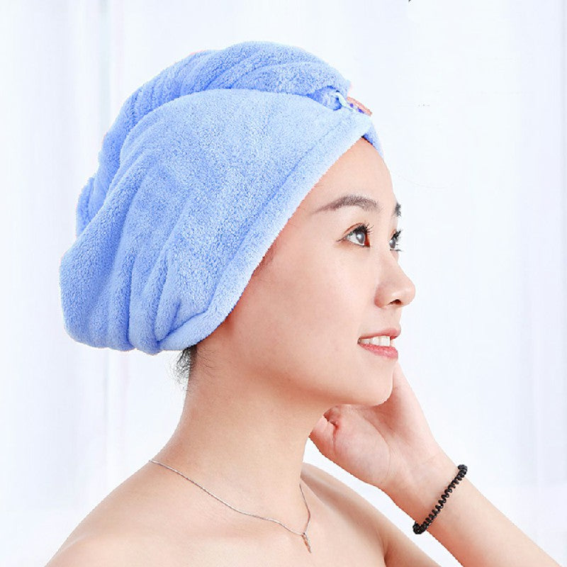 Rapid Drying Towel Dry Hair Cap Coral Fleece Absorbent Shower Cap Quick Drying