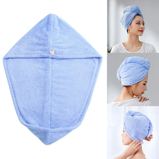Rapid Drying Towel Dry Hair Cap Coral Fleece Absorbent Shower Cap Quick Drying
