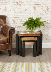 Urban Chic Nest of Tables by Baumhaus featuring modern design and sleek finishes, arranged in a stylish living room setting.
