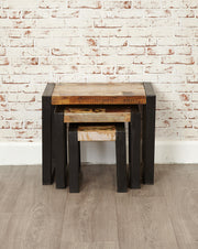 Baumhaus Urban Chic nest of tables featuring a sleek design with a rich wood finish, ideal for modern living spaces.