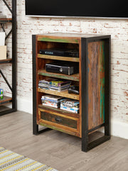 Baumhaus Urban Chic Entertainment Cabinet with open shelves and stylish wood finish, ideal for modern living spaces.