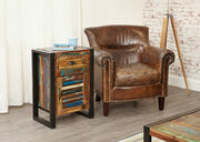 Baumhaus Urban Chic lamp table featuring one door and one drawer in a stylish design.