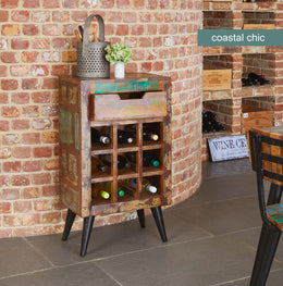 Coastal Chic Wine Rack Lamp Table - Lavish Kitchen Isle